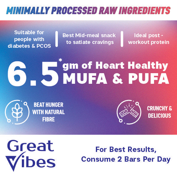 GreatVibes Nuts & Seeds enriched Protein Bar containing 2 cups Green Tea ( 15 bars x 25 gm)