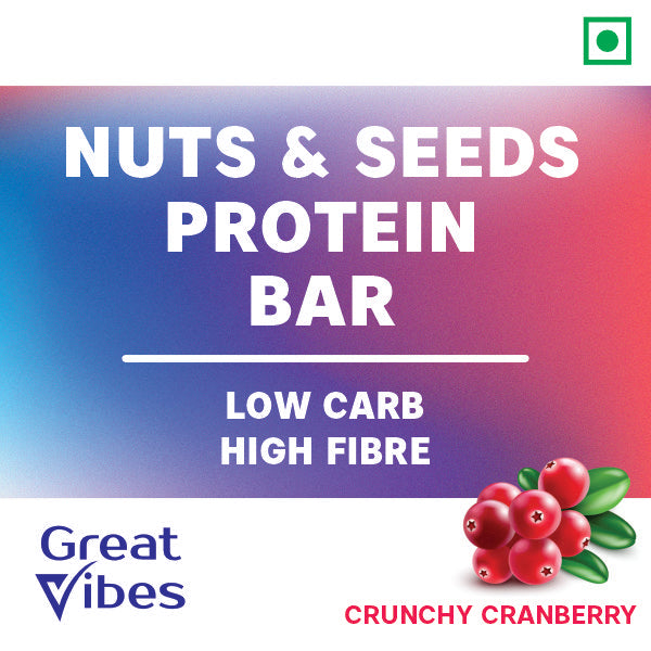GreatVibes Nuts & Seeds enriched Protein Bar containing 2 cups Green Tea ( 15 bars x 25 gm)