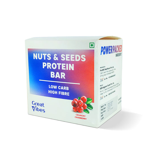 GreatVibes Nuts & Seeds enriched Protein Bar | High Protein & Fibre Minibars | Helps weight loss & muscle building (15 minibars x 25 gm)